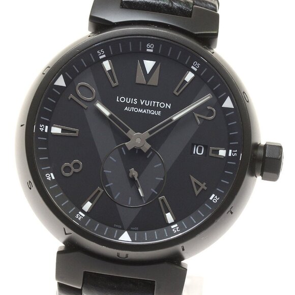 LOUIS VUITTON Tambour all Black Q1D22 Date Automatic Men's Watch_806567 - Picture 1 of 7